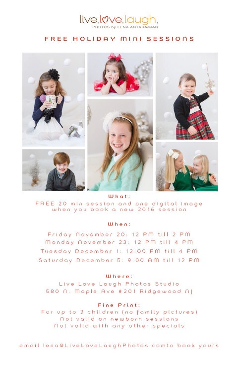 Bergen County holiday mini sessions