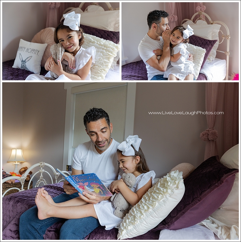 Dad reading to his little girl 